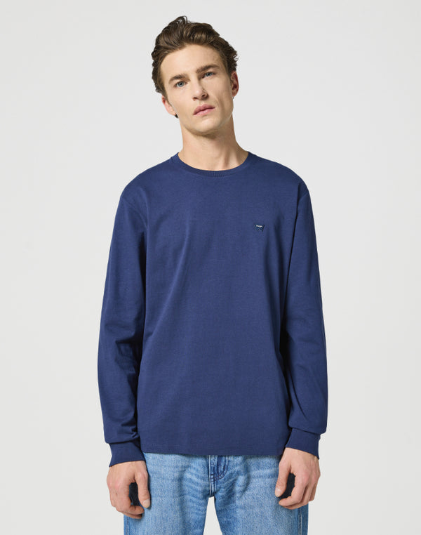Wrangler Men's Long Sleeve Sign Off T-Shirt In Navy