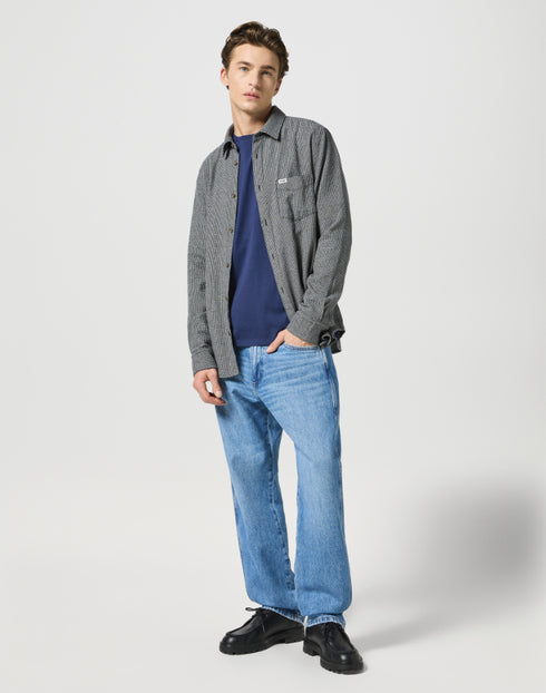 Wrangler Men's Long Sleeve Sign Off T-Shirt In Navy