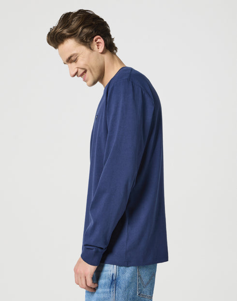 Wrangler Men's Long Sleeve Sign Off T-Shirt In Navy