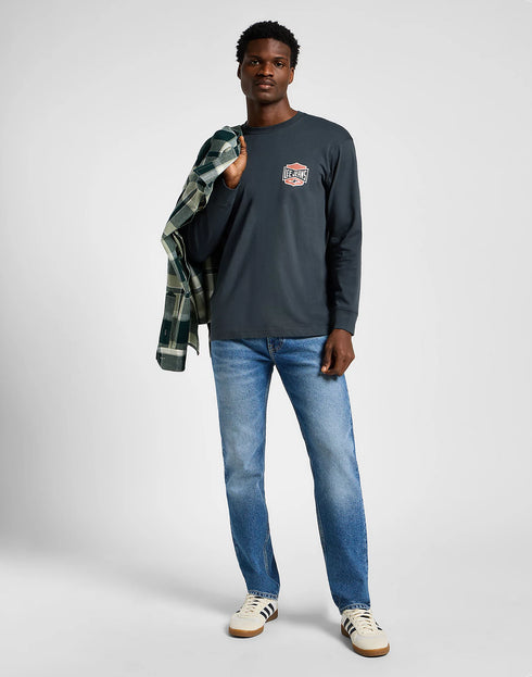 Lee Men's Long Sleeve Seasonal T-Shirt In Washed Black