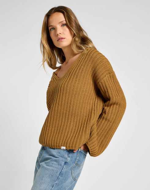 Lee Women's Kimono Sleeve Knit Sweater in Glazed Ginger