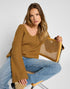 Lee Women's Kimono Sleeve Knit Sweater in Glazed Ginger