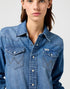 Wrangler Women's Long Sleeve Denim Dress In Ultra Marine