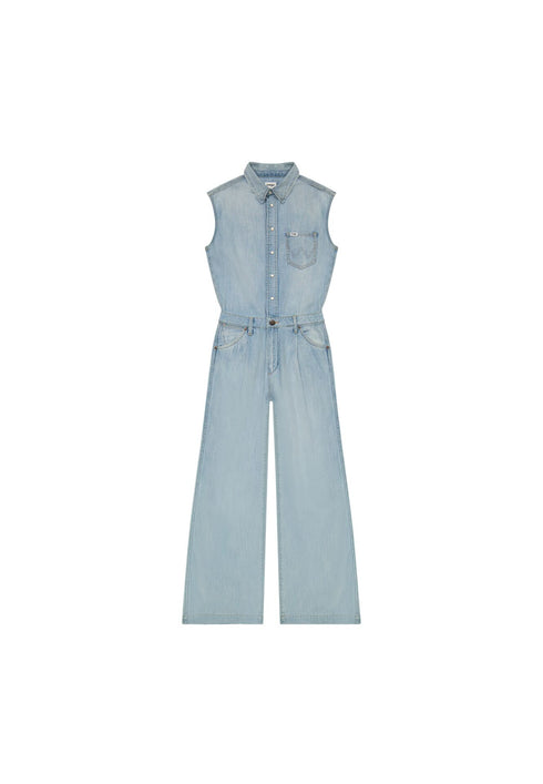 Wrangler Women's Trouser Jumpsuit In Pale Blue Wash