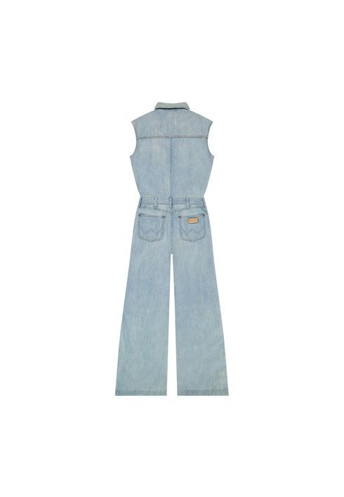 Wrangler Women's Trouser Jumpsuit In Pale Blue Wash