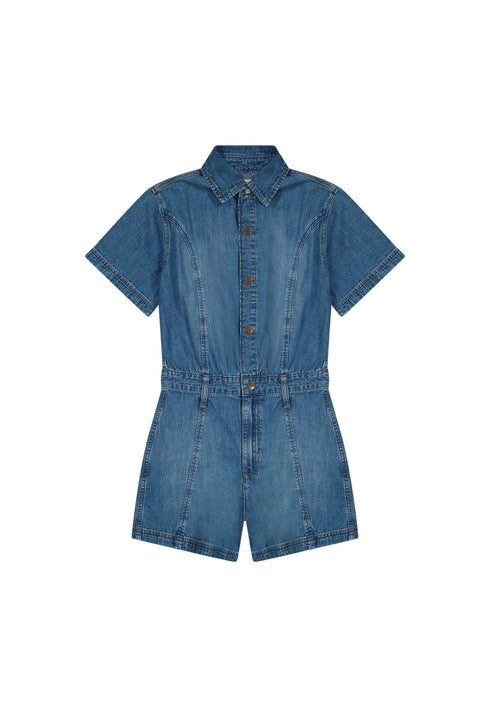 Wrangler Women's Denim Romper One Piece In Urban Echo
