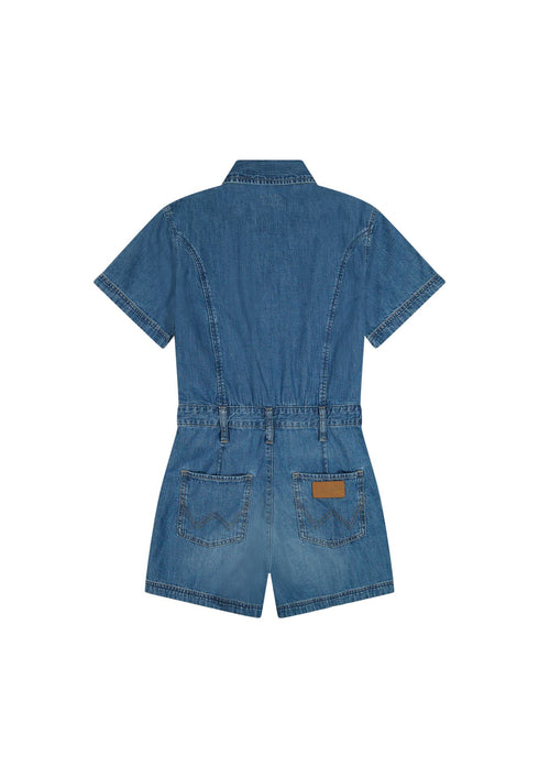 Wrangler Women's Denim Romper One Piece In Urban Echo