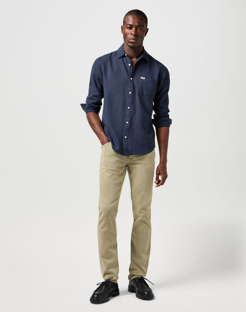 Wrangler Men's 1 Pkt Shirt In Dark Navy