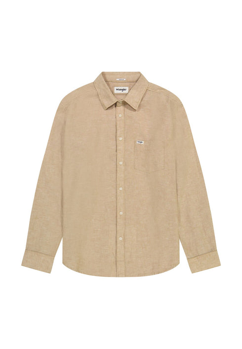 Wrangler Men's 1 Pkt Shirt In Timber Wolf