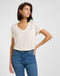 Lee Women's Rib Cami V-Shirt In Ecru