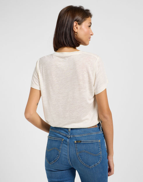 Lee Women's Rib Cami V-Shirt In Ecru
