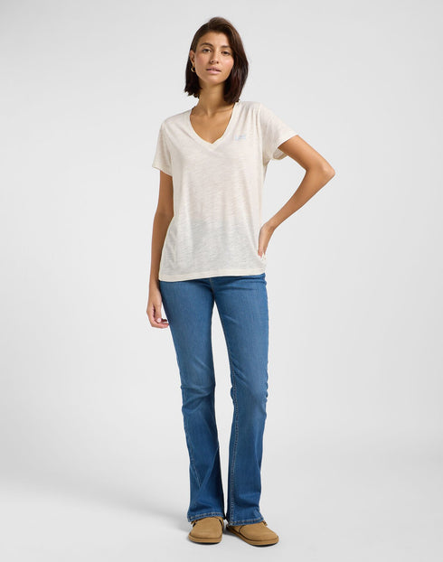 Lee Women's Rib Cami V-Shirt In Ecru