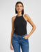 Lee Women's Open Back Halter Tank Top In Unionall Black