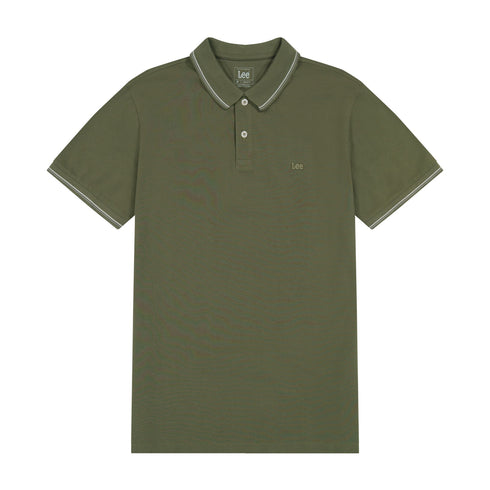 Lee Men's Pique Polo In Olive Groove