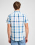 Lee Men's Button Down Short Sleeve Shirt in Stream Ecru Plaid