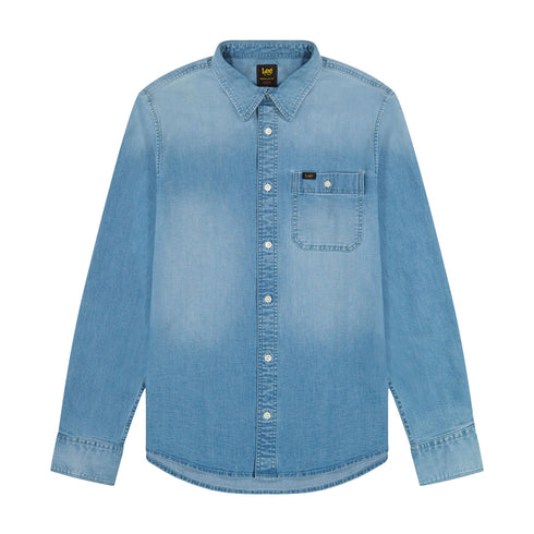 Lee Men's Leesure Shirt In Sandy Shore Wash