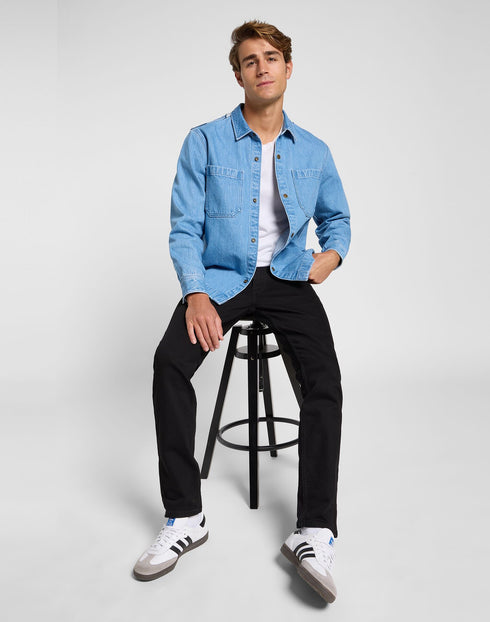 Lee Men's 2 Pocket Overshirt In Light Wash