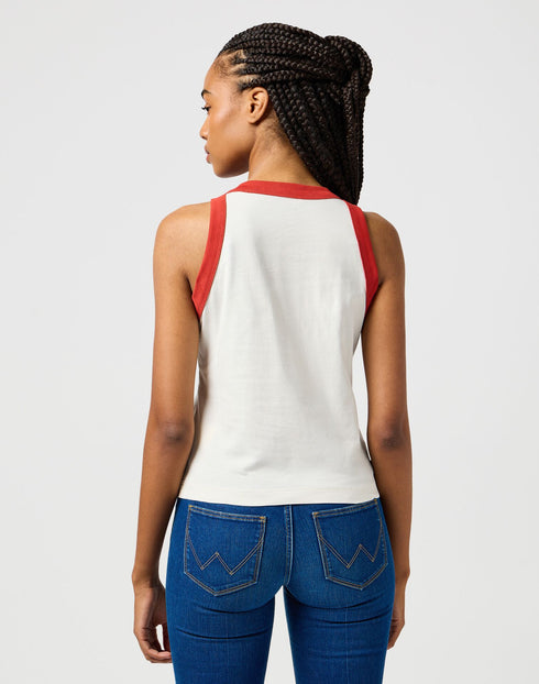 Wrangler Women's Ringer Tank Top In Vintage White