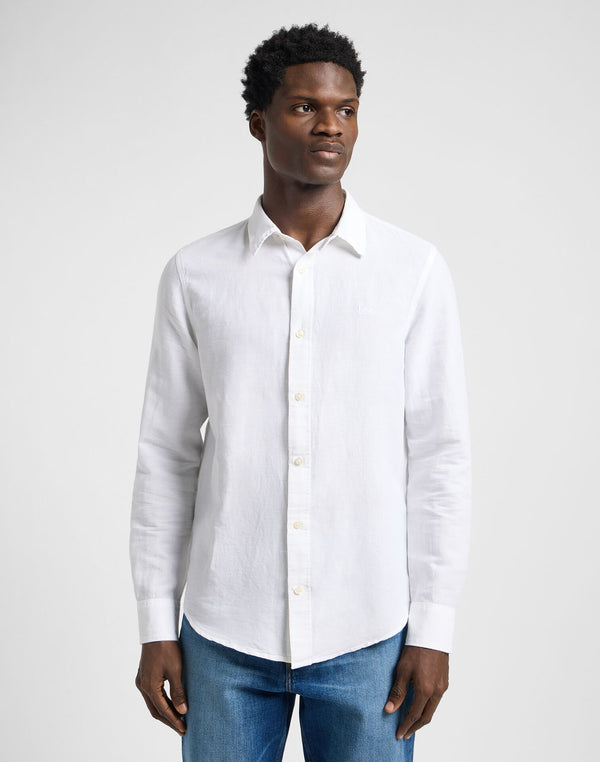 Lee Men's Patch Logo Shirt in Bright White