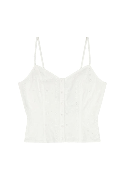 Wrangler Women's Eyelet Top In Vintage White