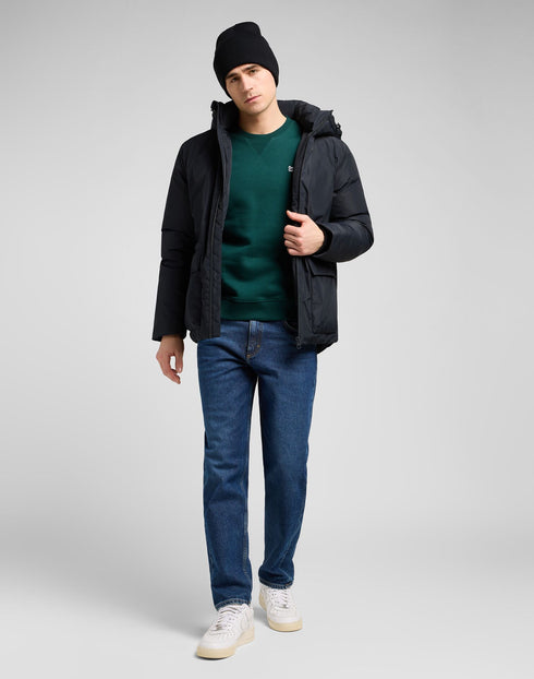 Lee Men's Hooded Short Puffer Jacket In Black