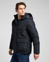 Lee Men's Hooded Short Puffer Jacket In Black