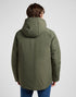 Lee Men's Hooded Short Puffer Jacket In Olive Gray