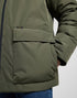 Lee Men's Hooded Short Puffer Jacket In Olive Gray
