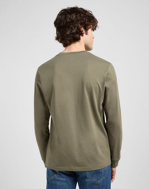 Lee Men's Long Sleeve Logo T-Shirt In Mercantile Green