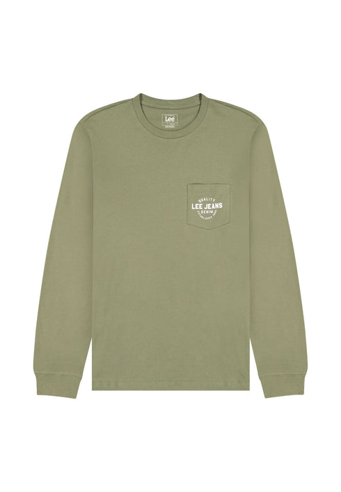 Lee Men's Long Sleeve Logo T-Shirt In Mercantile Green
