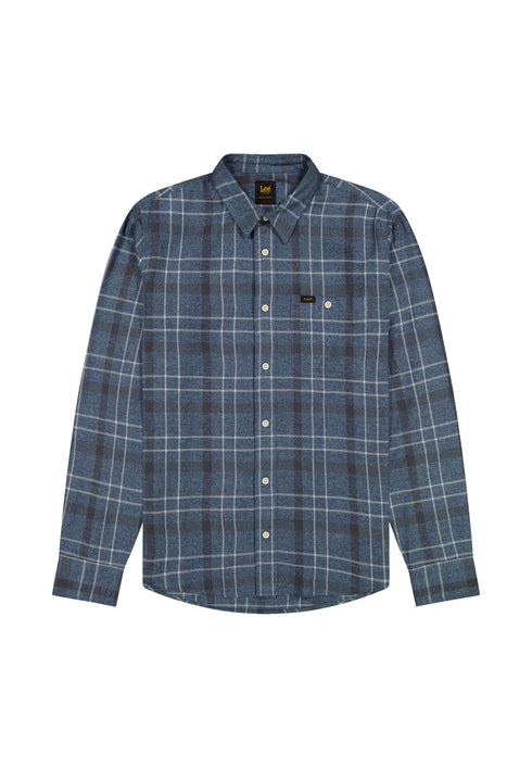 Lee Men's Leesure Shirt In Indigo Static Plaid