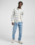 Lee Men's Leesure Shirt in Ecru Indigo Plaid