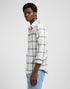 Lee Men's Leesure Shirt in Ecru Indigo Plaid