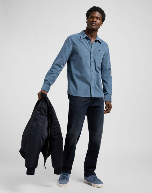 Lee Men's Leesure Shirt In Vintage Blue