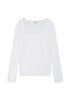 Lee Women's Long Sleeve Square Nech T-Shirt In Bright White