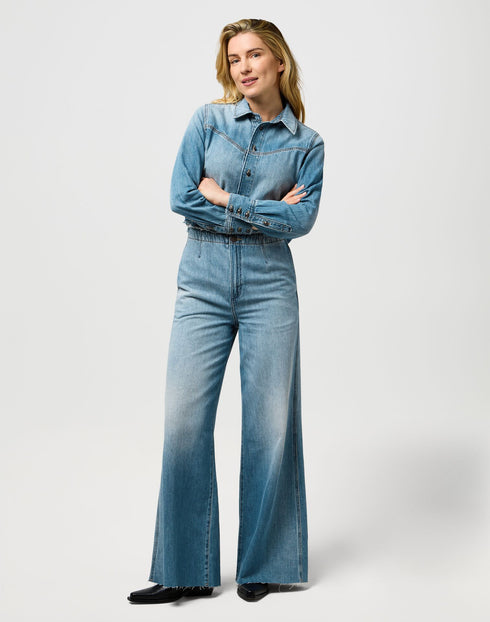 Wrangler Women's Radiating Coverall In Shimmer Stone