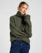 Lee Women's Wide Cuff Turtle Neck Sweater In Olive Gray