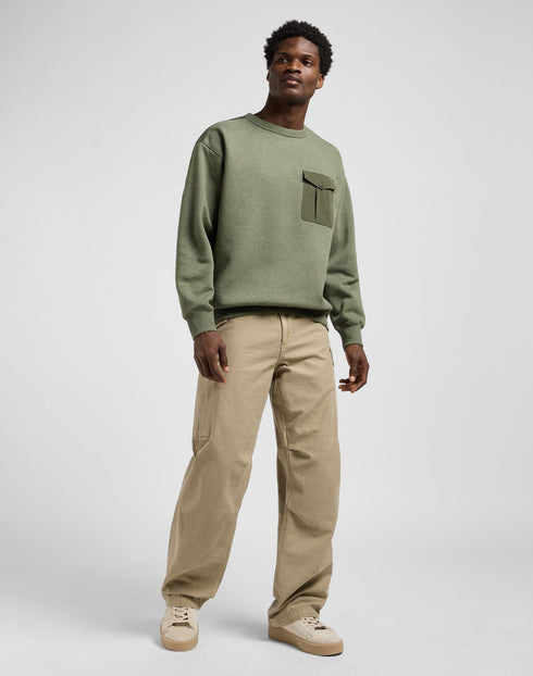 Lee Men's Utility Crew Sweatshirt In Oak Moss