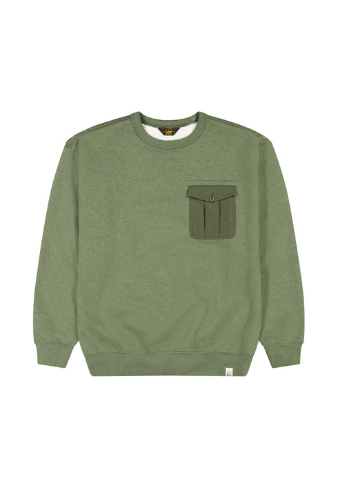 Lee Men's Utility Crew Sweatshirt In Oak Moss