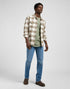 Lee Men's Clean Western Shirt In Ecru Ochre Plaid