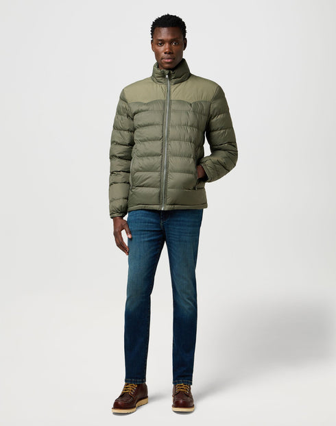 Wrangler Men's Packable Puffer Jacket In Dusty Olive
