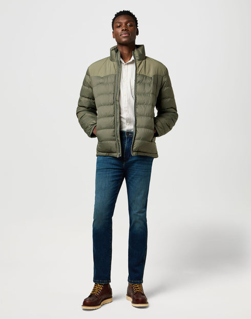 Wrangler Men's Packable Puffer Jacket In Dusty Olive
