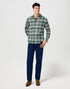 Wrangler Men's Brushed 1 Pocket Shirt In Green Birch