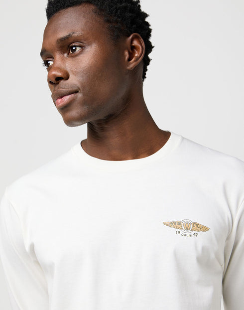 Wrangler Men's Long Sleeve Americana T-Shirt In Worn White