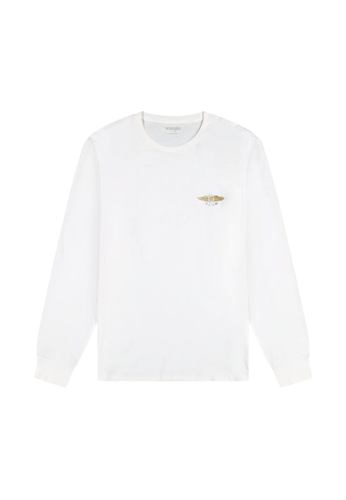 Wrangler Men's Long Sleeve Americana T-Shirt In Worn White
