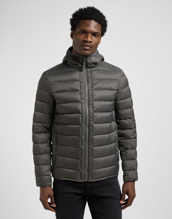 Lee Men's Puffer Jacket In Static Gray