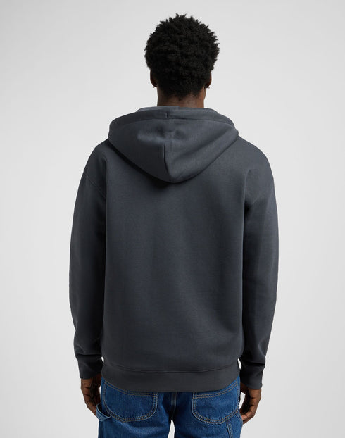 Lee Men's Work Wear Full Zip Hoodie In Washed Black