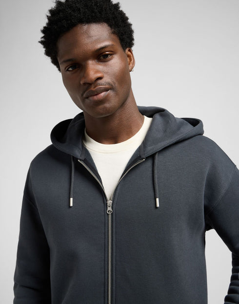Lee Men's Work Wear Full Zip Hoodie In Washed Black