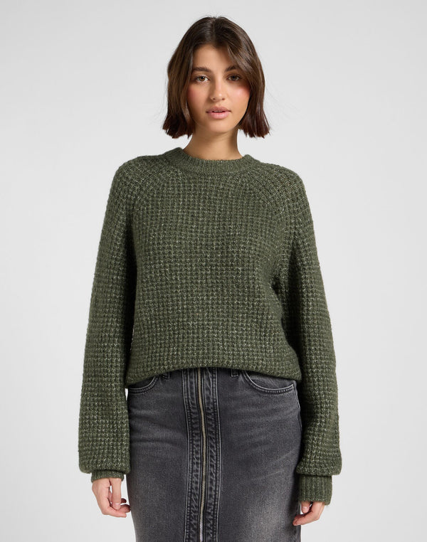 Lee Women's Knit Sweater in Olive Gray