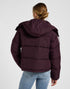 Lee Women's Short Puffer Jacket With Hood In Deep Wine